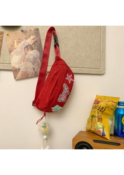 Çantalar Kadın Crossbody Çanta Yeni Moda Işlemeli Öğrenci Göğüs Çantası (Yurt Dışından)