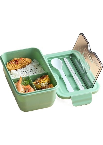 Taşınabilir Plastik Üç Kareli Öğle Yemeği Kutusu Öğrenci Öğle Yemeği Kutusu (Yurt Dışından)