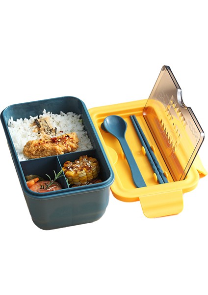 Taşınabilir Plastik Üç Kareli Öğle Yemeği Kutusu Öğrenci Öğle Yemeği Kutusu (Yurt Dışından)