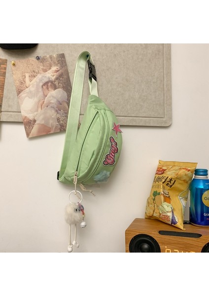 Çantalar Kadın Crossbody Çanta Yeni Moda Işlemeli Öğrenci Göğüs Çantası (Yurt Dışından)