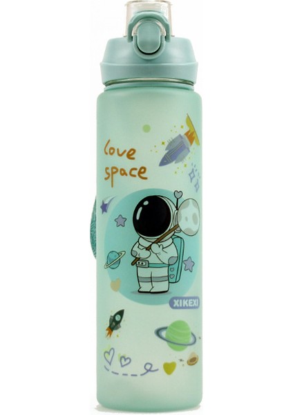 1000ML Kumlama Zıplayan Kapak Doğrudan Içme Karikatür Su Bardağı (Yurt Dışından)