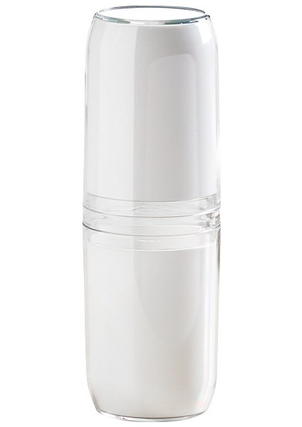 Pet Şeffaf Diş Fırçası Kabı Gargara Kabı Çift Kullanımlı Seyahat Çift Diş Kabı (Yurt Dışından)