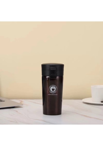 Yeni 304 Paslanmaz Çelik Kahve Fincanı Çift Katmanlı Vakum Termos Taşınabilir Araba Su Bardağı Eşlik Eden Bardak 510 ml (Yurt Dışından) modelleri