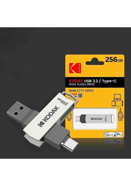 128Gb.K273 Type-C ve USB 3.2 Type-C Girişli Tüm Cihazlara İphone 15 Serisine Uygun Yüksek Hızlı Usb Otg Flash Bellek Çift Giriş Metal Sağlam Orjinal