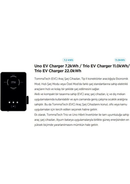 22 Kw Trifaze Araç Şarj Cihazı Trio Ev Charger Evc-tt-tf-22 6 Mt Kablo Ve Wifi Germany