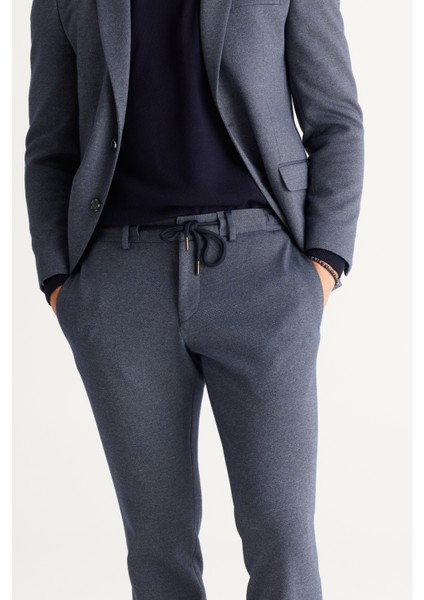 ALTINYILDIZ CLASSICS Erkek Lacivert-Gri Slim Fit Dar Kesim Kırlangıç Yaka Desenli Takım Elbise modelleri