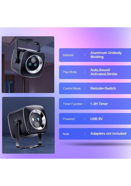 Mini Dj Parti Işıkları Kapalı Ev Partisi Bar Için Uzaktan Kumandalı Ktv Dans Doğum Günü Cadılar Bayramı Noel 32 Rgb Desenleri (Yurt Dışından)