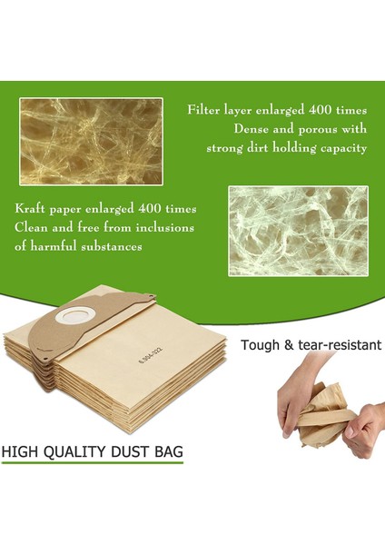 15 Adet Vakum Filtresi Toz Torbası Toplama Çöp Torbası 6.904-322.0 A2004 Wd2 Elektrikli Süpürge Parçaları Için Vakum Torbaları (Yurt Dışından) fırsatları