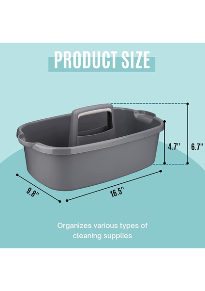 Plastik Saklama Sepeti Taşınabilir Duş Tote Organizatör Sepeti Banyo, Yatak Odası, Mutfak Için Saplı Koyu Gri (Yurt Dışından) fırsatları