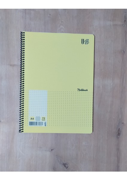 Apiko Shop Renkli Kapaklı Spiralli 72 Yaprak A4 Kareli Defter 1 Adet