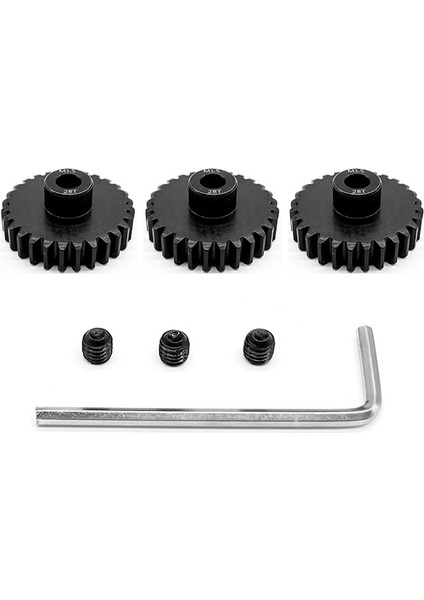 Uzaktan Kumanda Araba Dişlisi M1.5 Modülü 8.0 Iç Delik Krom Çelik 11-30T Motor Dişlisi 3 Takım M5 Makine Ölçer Dahil, 28T (Yurt Dışından)