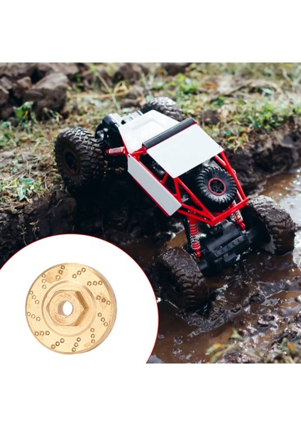 4pcs Ağır Hizmet Tipi Pirinç Tekerlek Hex Adaptör Denge Ağırlığı Eksenel SCX24 90081 Yükseltmeleri 1/24 Rc Craıl Araç Parçaları (Yurt Dışından)