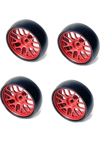 1/28 Uzaktan Kumanda Araç Yükseltme Pürüzsüz Kafa Lastik Dış Çapı 26.5mm Drift Hub Lastik Weili K98 (Kırmızı) (Yurt Dışından)