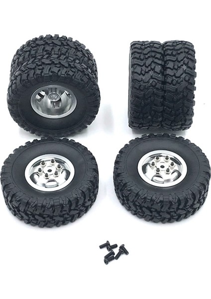 B14 B24 Q61 4WD 1/16 Rc Kamyon Yükseltme Parçaları, Gümüş Için Kauçuk Lastik Lastik ile Çift Tekerlekli Metal Jant (Yurt Dışından) fiyatları