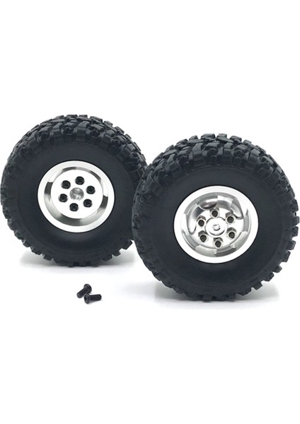 B14 B24 Q61 4WD 1/16 Rc Kamyon Yükseltme Parçaları, Gümüş Için Kauçuk Lastik Lastik ile Çift Tekerlekli Metal Jant (Yurt Dışından) modelleri
