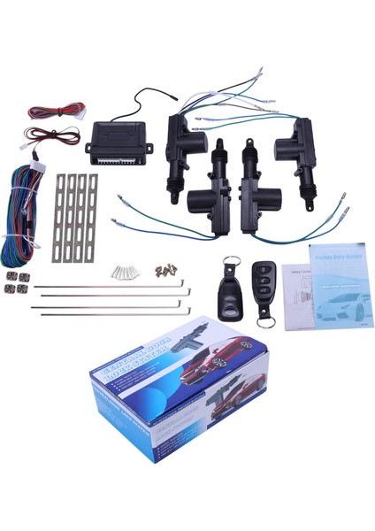 Evrensel Araba Elektrikli Kapı Kilidi Aktüatör 12 Volt Motor (4 Paket) Araba Uzaktan Merkezi Kontrol Kilitleme Anahtarsız Giriş Sistemi (Yurt Dışından)