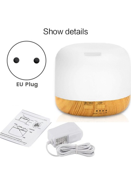 500 ml Ultrasonik Hava Nemlendirici Işık Uçucu Yağ Difüzörü Ev Arıtma Anyon Mist Maker ile LED Lamba Ab Tak Beyaz (Yurt Dışından)