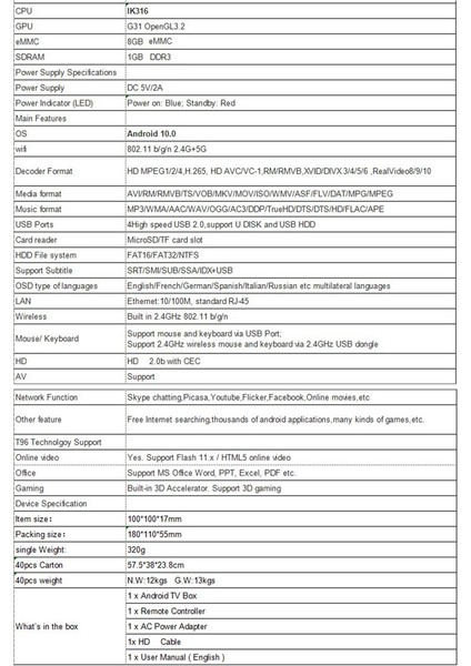 I96MINI Iı Tv Kutusu 1 GB + 8 GB 4 K Android 10.0 Akıllı Tv Kutusu 2.4g 5g Wifi Medya Oynatıcı Set Üstü Kutusu Ingiltere Tak (Yurt Dışından) indirimleri