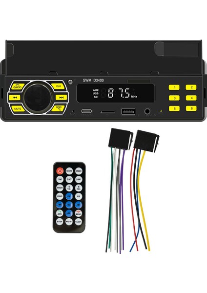 Kanal 45W Bluetooth Araç Radyosu Araba Mp3 Çalar Plug-In U Disk Araba Radyosu Cep Telefonu Tutucu Fonksiyonu ile Araba Için (Yurt Dışından)