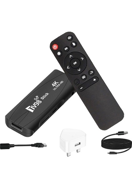TV98 Tv Stıck 1g+8g ANDROID12.1 2.4g 5g Wifi Android Akıllı Tv Kutusu 4K 60FPS Set Üstü Kutusu (Ingiltere Tak) (Yurt Dışından)