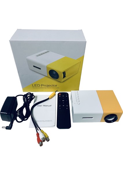 YG300 Pro LED Mini Projektör 1080P Full Hd Destekli -Uyumlu USB Av Tf Taşınabilir Ev Medya Oynatıcı Ab Tak (Yurt Dışından)