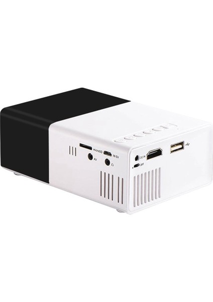 Okul Sezonu Çok Fonksiyonlu Sınıf Mini Projektör LED Mini Kablosuz 1080P Hd Projektör, Abd Fişli, Siyah-Beyaz (Yurt Dışından)