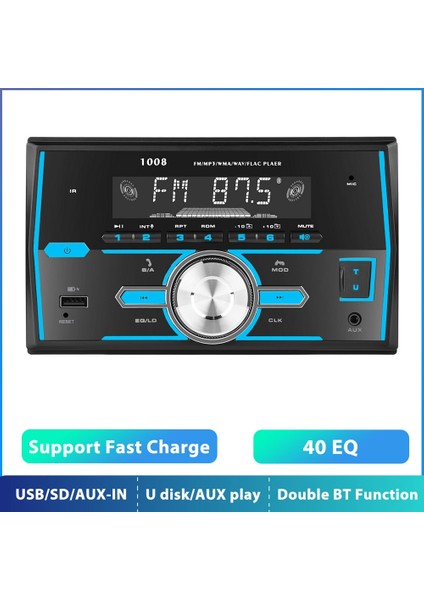 2din Araba Radyo Stereo Çalar Dijital Bluetooth Mp3 Çalar Fm Ses 12 V Stereo Müzik Usb/sd Eq Renkli Şarj Cihazı (Yurt Dışından) indirimleri