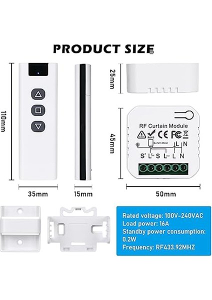 Tuya Wifi Akıllı Perde Anahtarı Kontrolörleri Stor Perde Panjur Motoru Akıllı Yaşam App Uzaktan Kumanda Alexa Google Home (Yurt Dışından)