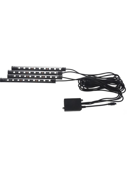 4x 36 LED Araba Suv Iç Dekor Neon Atmosfer Işık Şeridi Müzik Kontrol Rengi (Yurt Dışından)