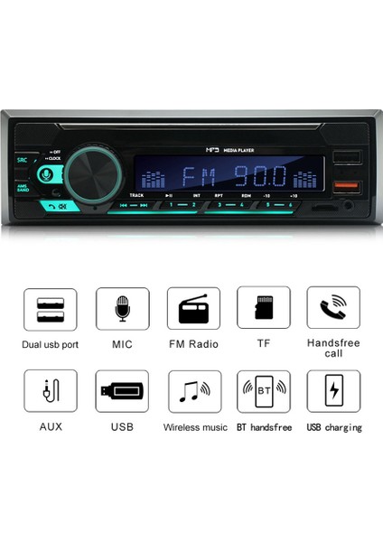 Kanal 45W Araba Radyo Araba Bluetooth Mp3 Çalar Çok Fonksiyonlu Plug-In U Disk Araba Radyosu Çok Renkli Fonksiyonu ile Araba Için (Yurt Dışından) fiyatları