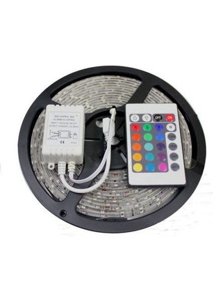 Su Geçirmez 5m 300LED Rgb 3528 LED Işık Şeridi + 24 Anahtar Ir Uzaktan Kumanda 12V (Yurt Dışından)