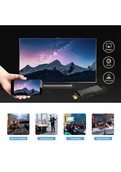 S96 Akıllı Tv Çubuk Mini Pc 1 GB + 8 GB Android 10 Allwinner H313 Akıllı Android Tv Kutusu 2.4g/5g Wifi Bluetooth 5.0 Set Üstü Kutusu (Yurt Dışından)