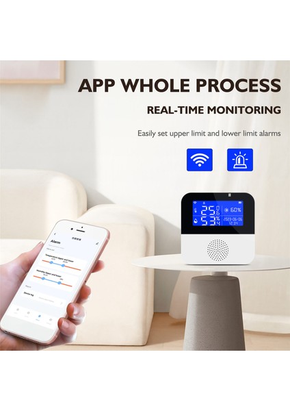 Problu Wi-Fi Sıcaklık Higrometre Sensörü, Oda Termometresi Nem Sensörü, Akıllı Kontrol Isıtma Fan Soğutma (Yurt Dışından) indirimleri