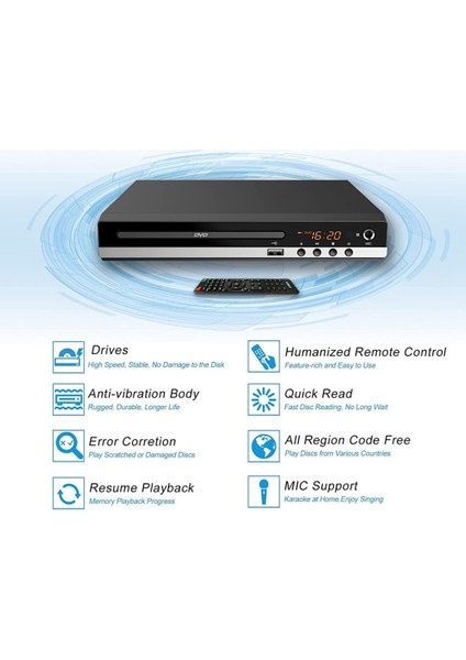 DVD Oynatıcı 1080P Hd Ev DVD Oynatıcı Kutusu Tv Için Tüm Bölge Ücretsiz DVD Cd-Disk Oynatıcı Av Çıkışı Evd Oynatıcı--Ab Tak (Yurt Dışından) indirimleri