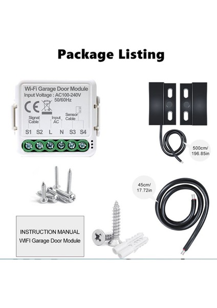 Tuya Akıllı Wifi Garaj Kapısı Açıcı Denetleyici Uygulaması Sesli Uzaktan Kumanda Alexa Google Ev Asistanı Için Çalışmak (Yurt Dışından)