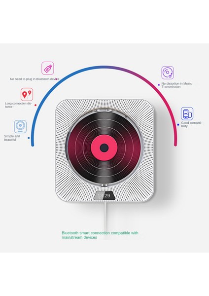 Taşınabilir CD Çalar Bluetooth CD Hoparlör Dijital Ekran Stereo Hoparlör Duvara Monte Müzik Çalar Öğrenci Için Ingiltere Tak (Yurt Dışından)