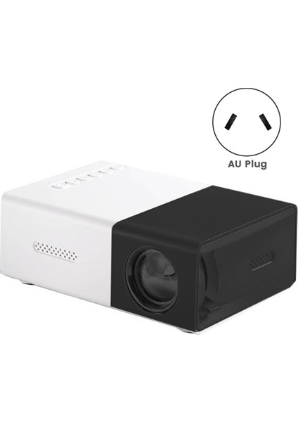 Okul Sezonu Çok Fonksiyonlu Sınıf Mini Projektör LED Mini Kablosuz 1080P Hd Projektör, Au Fişli, Siyah-Beyaz (Yurt Dışından)