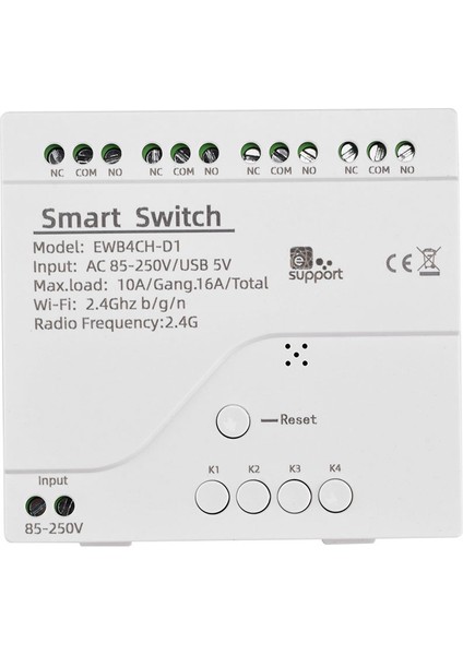 Akıllı Wifi Bluetooth Anahtarı Röle Modülü + Uzaktan 85-250 V Açık Kapalı Denetleyici 4ch 2.4g Alexa Için Wifi Uzaktan (Yurt Dışından)