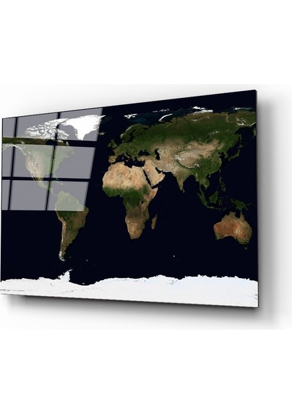 Dünya Haritası 93 Cam Tablo
