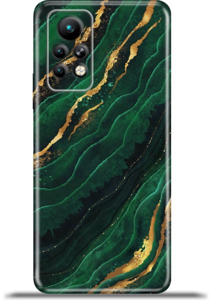 Infinix Note 11 Pro Kılıf Esnek Silikon Kamera Koruma 4K Desenli Özel Tasarım - Zümrüt Mermer