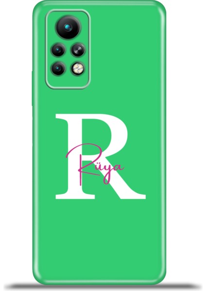Infinix Note 11 Pro Kılıf Silikon Esnek Kamera Koruma Kişiye Özel Isim Harf Zao Yeşil - R