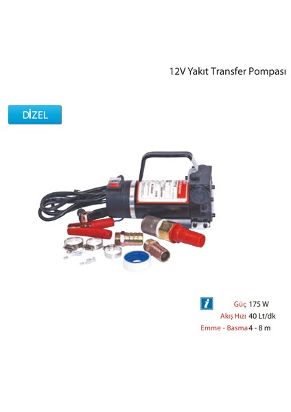 MTTP40T12 12V Yakıt Transfer Pompası