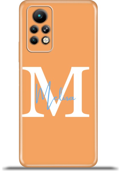 Infinix Note 11 Pro Kılıf Silikon Esnek Kamera Koruma Kişiye Özel Isim Harf Zao Turuncu - M