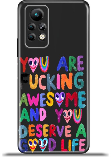 Infinix Note 11 Pro Kılıf Esnek Silikon Kamera Koruma 4K Desenli Özel Tasarım - Awesome