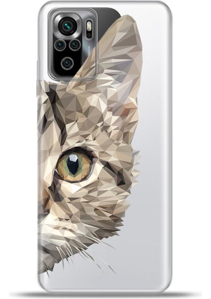 Xiaomi Poco M5S Kılıf Esnek Silikon Kamera Koruma 4K Desenli Özel Tasarım - Kedi Prisma