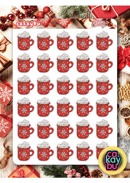 Merry Christmass Sticker Set A4 Boyutunda 1 Sayfa