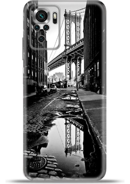 Xiaomi Poco M5S Kılıf Esnek Silikon Kamera Koruma 4K Desenli Özel Tasarım - Manhattan Bridge