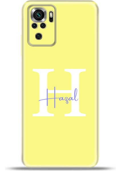 Xiaomi Poco M5S Kılıf Silikon Esnek Kamera Koruma Kişiye Özel Isim Harf Zao Sarı - H