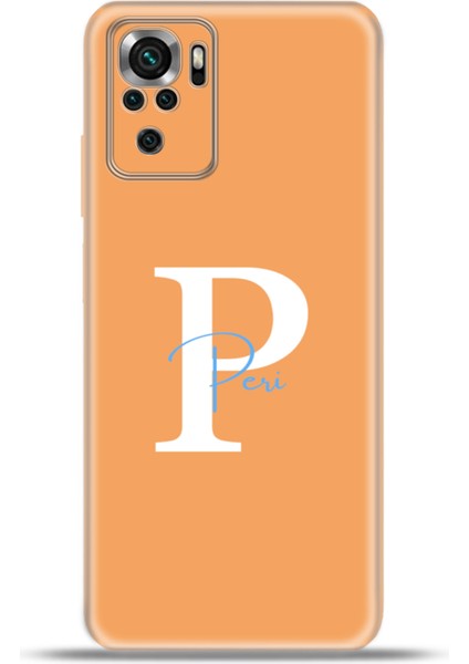 Xiaomi Poco M5S Kılıf Silikon Esnek Kamera Koruma Kişiye Özel Isim Harf Zao Turuncu - P