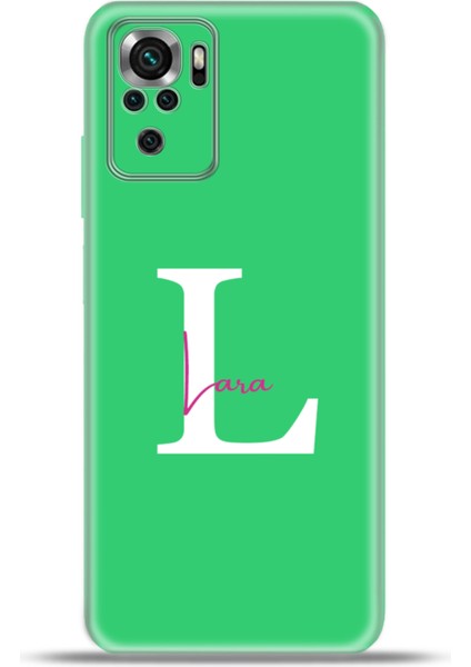 Xiaomi Poco M5S Kılıf Silikon Esnek Kamera Koruma Kişiye Özel Isim Harf Zao Yeşil - L